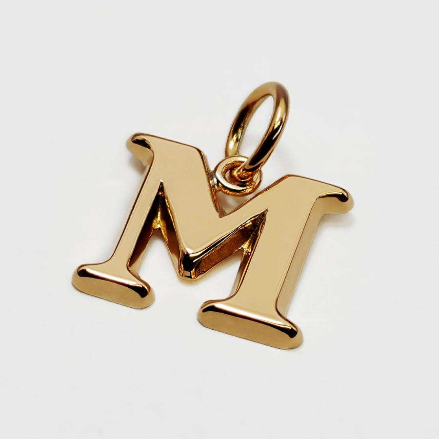 ペンダントトップ 18金 イエローゴールド M イニシャルのペンダント Mサイズ ペンダントヘッドのみ｜K18YG 18k 貴金属 レディース メンズの画像