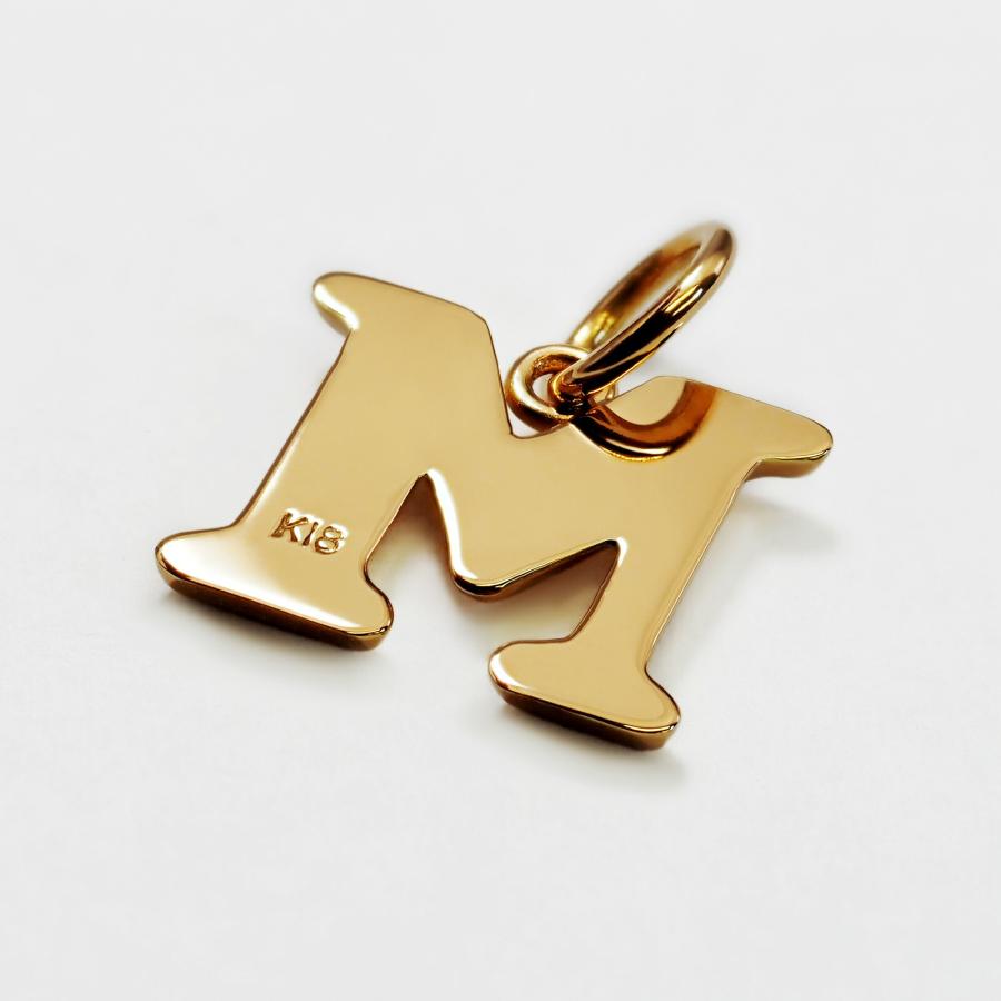 ペンダントトップ 18金 イエローゴールド M イニシャルのペンダント Mサイズ ペンダントヘッドのみ｜K18YG 18k 貴金属 レディース メンズの画像