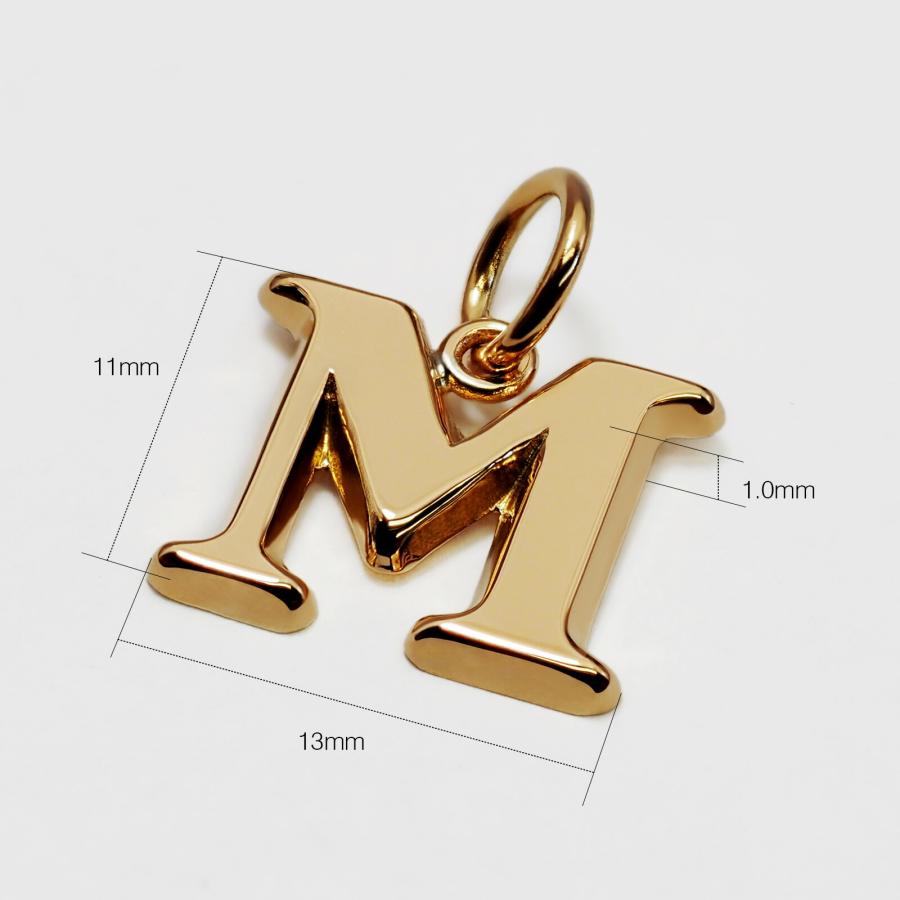 ペンダントトップ 18金 イエローゴールド M イニシャルのペンダント M