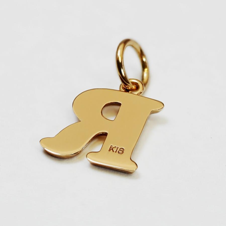 ペンダントトップ 18金 イエローゴールド R イニシャルのペンダント M