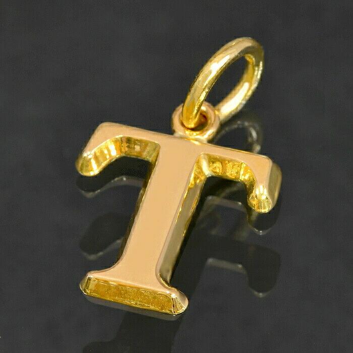 ペンダントトップ 18金 イエローゴールド T イニシャルのペンダント M 