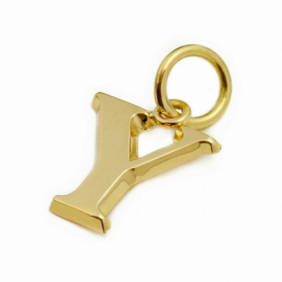 ペンダントトップ 18金 イエローゴールド Y イニシャルのペンダント Mサイズ ペンダントヘッドのみ｜K18YG 18k 貴金属 レディース メンズの画像