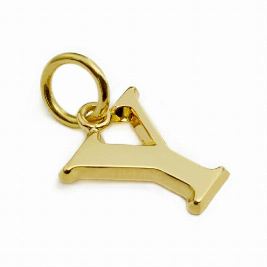 ペンダントトップ 18金 イエローゴールド Y イニシャルのペンダント Mサイズ ペンダントヘッドのみ｜K18YG 18k 貴金属 レディース メンズの画像