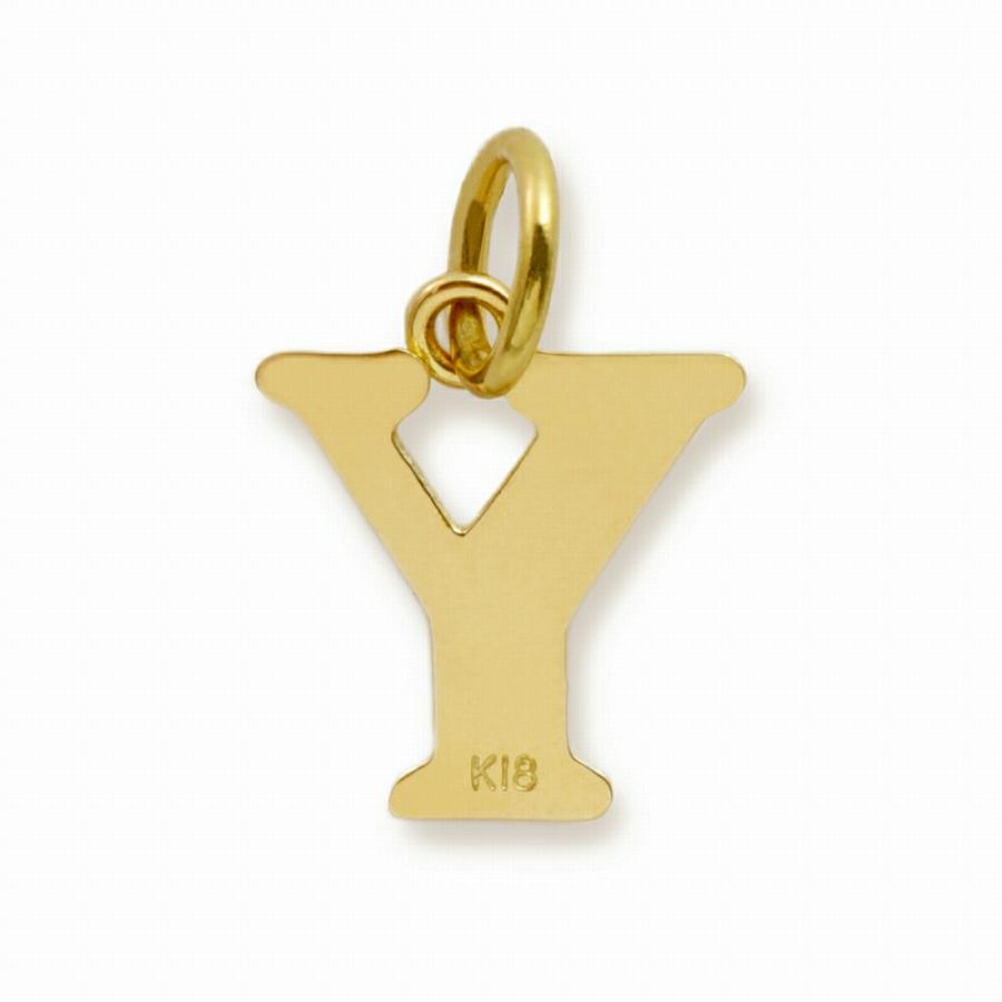 ペンダントトップ 18金 イエローゴールド Y イニシャルのペンダント Mサイズ ペンダントヘッドのみ｜K18YG 18k 貴金属 レディース メンズの画像
