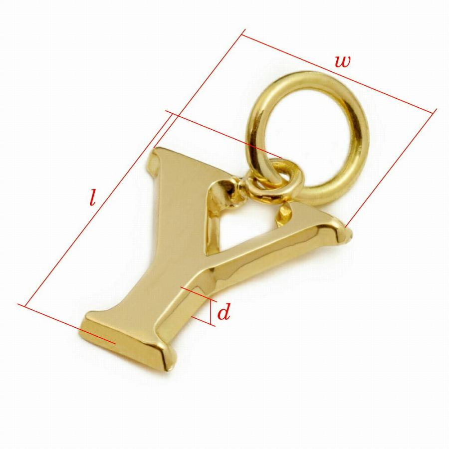 ペンダントトップ 18金 イエローゴールド Y イニシャルのペンダント Mサイズ ペンダントヘッドのみ｜K18YG 18k 貴金属 レディース メンズの画像