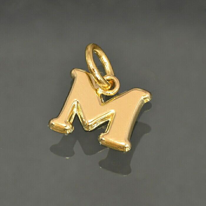 K18金イニシャルペンダントトップM⭐︎ ペンダントトップ 18金 イエローゴールド M イニシャルのペンダント S