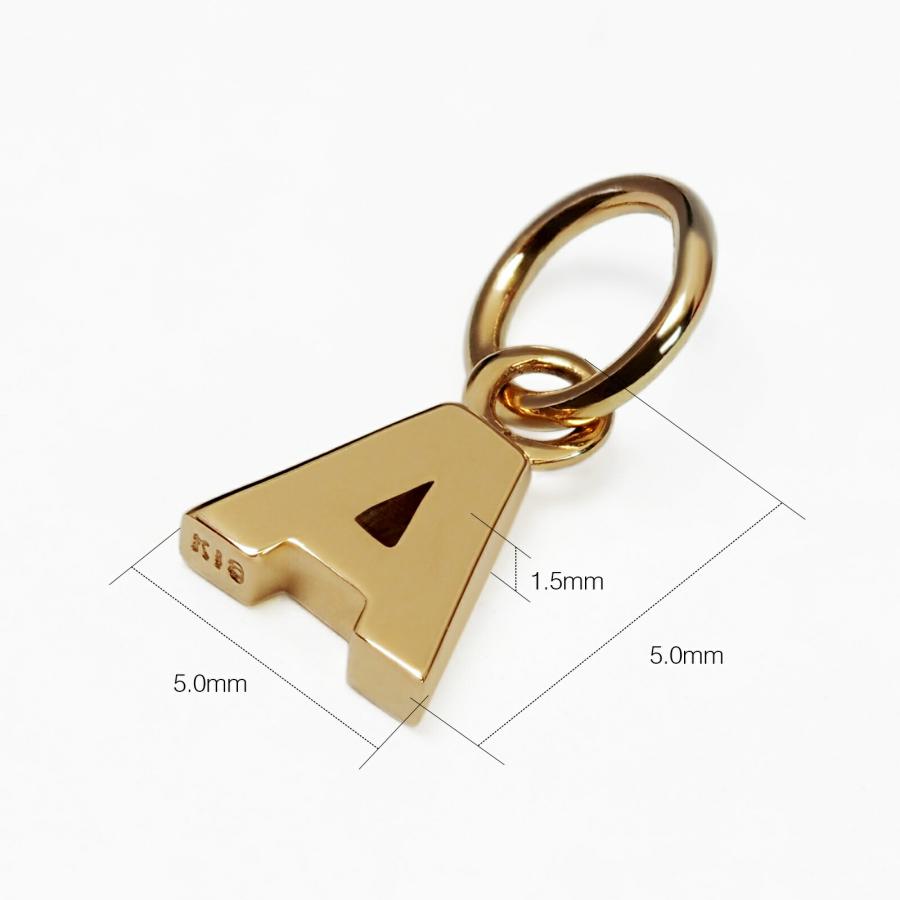 ペンダントトップ 18金 イエローゴールド A イニシャルのペンダント SSサイズ ペンダントヘッドのみ｜K18YG 18k 貴金属 レディース メンズの画像