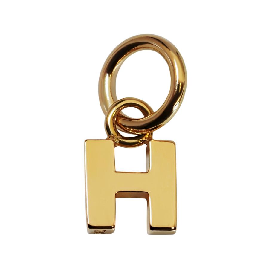 ペンダントトップ 18金 イエローゴールド H イニシャルのペンダント SS