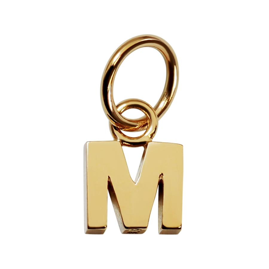 ペンダントトップ 18金 イエローゴールド M イニシャルのペンダント SS