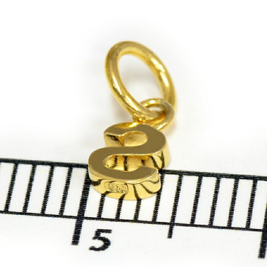 ペンダントトップ 18金 イエローゴールド S イニシャルのペンダント SS