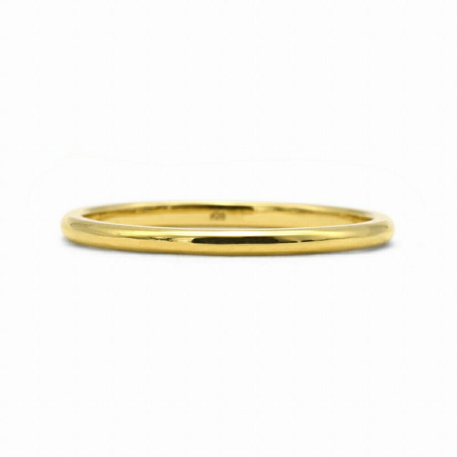 指輪 18金 イエローゴールド 甲丸リング 幅1.5mm ピンキーリングも