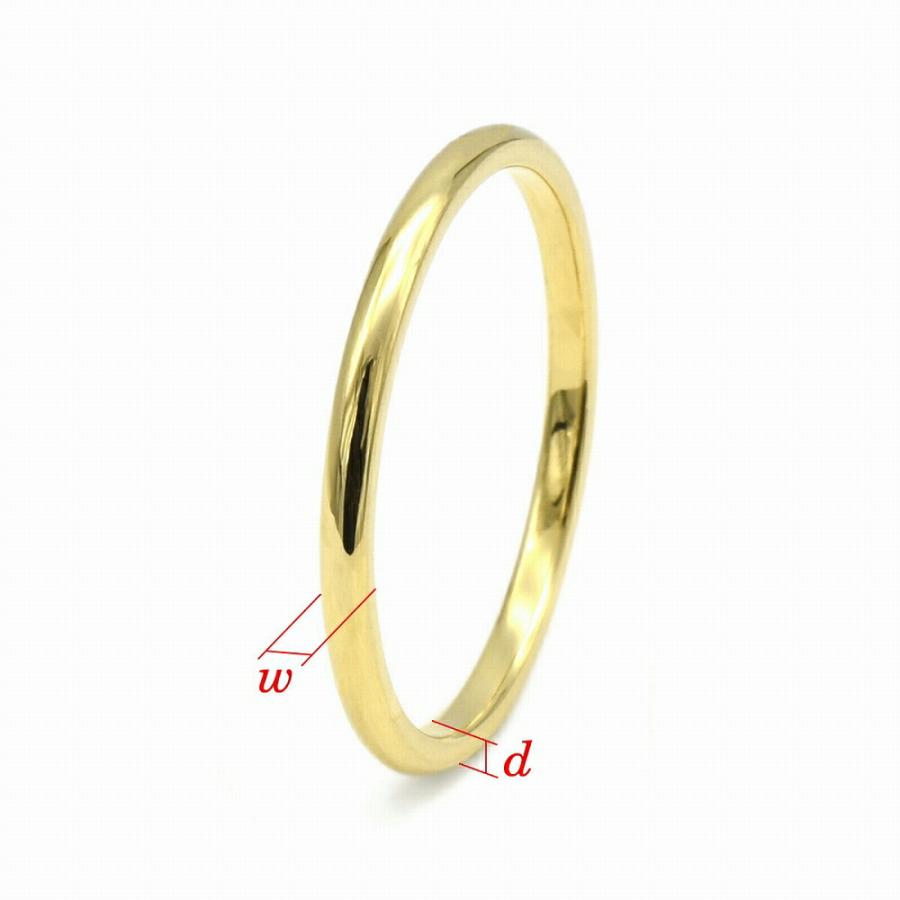 指輪 18金 イエローゴールド 甲丸リング 幅1.5mm ピンキーリングもございます 地金リング｜K18YG 18k レディース メンズの画像