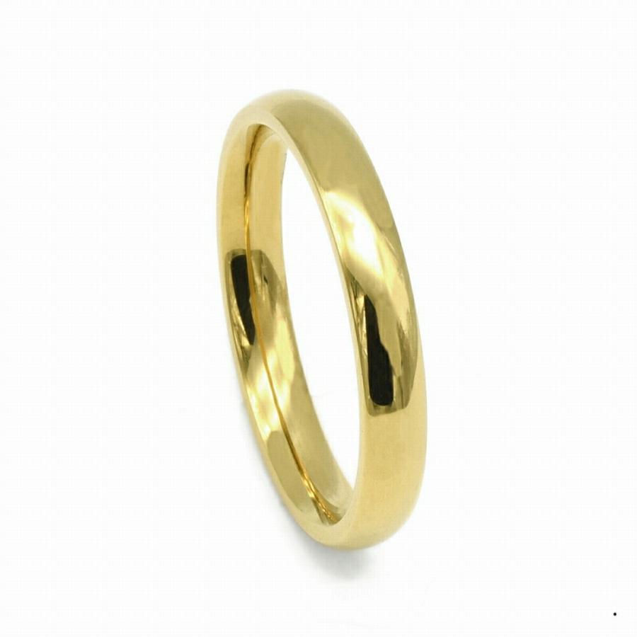 指輪 18金 イエローゴールド 甲丸リング 幅3.0mm ピンキーリングもございます 地金リング｜K18YG 18k レディース メンズの画像