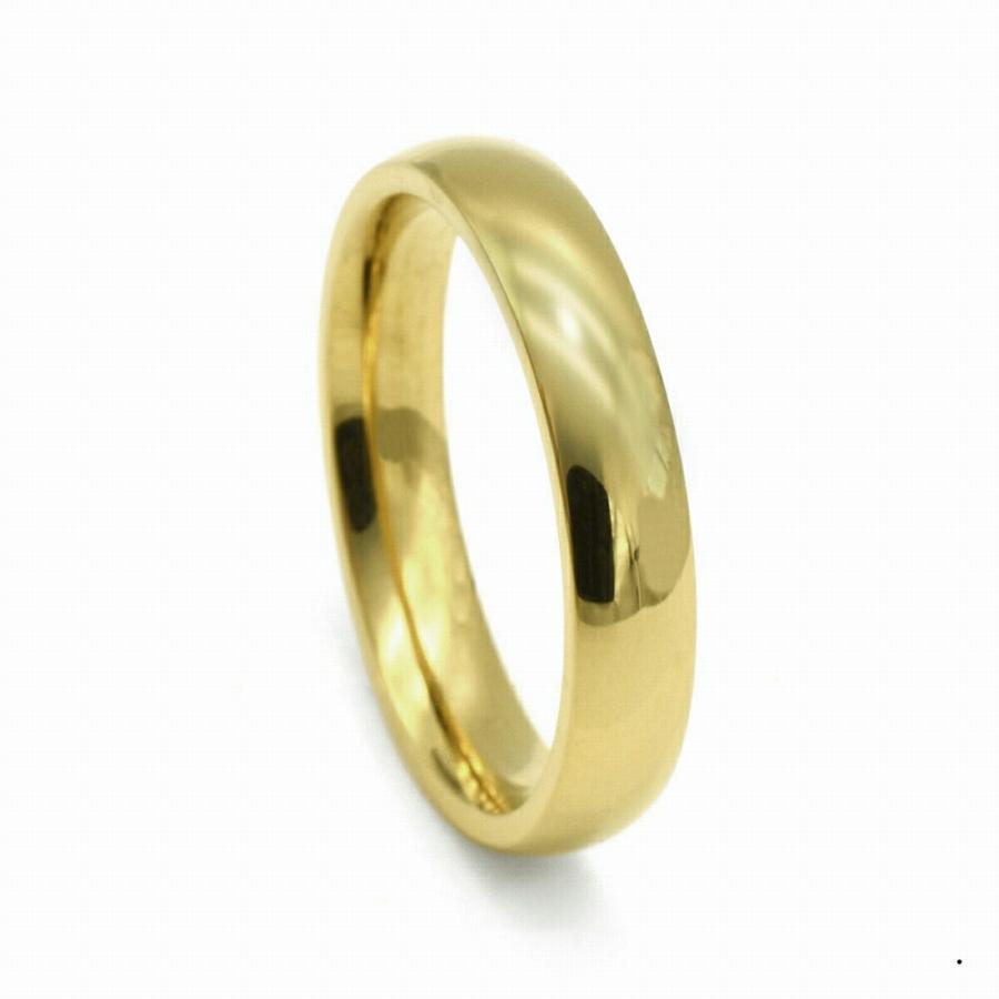 指輪 18金 イエローゴールド 甲丸リング 幅4.0mm ピンキーリングもございます 地金リング｜K18YG 18k レディース メンズの画像