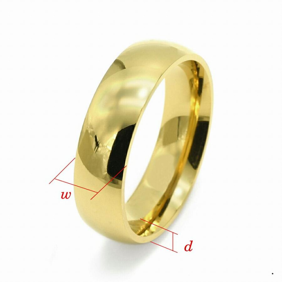 指輪 18金 イエローゴールド 甲丸リング 幅6.0mm ピンキーリングも