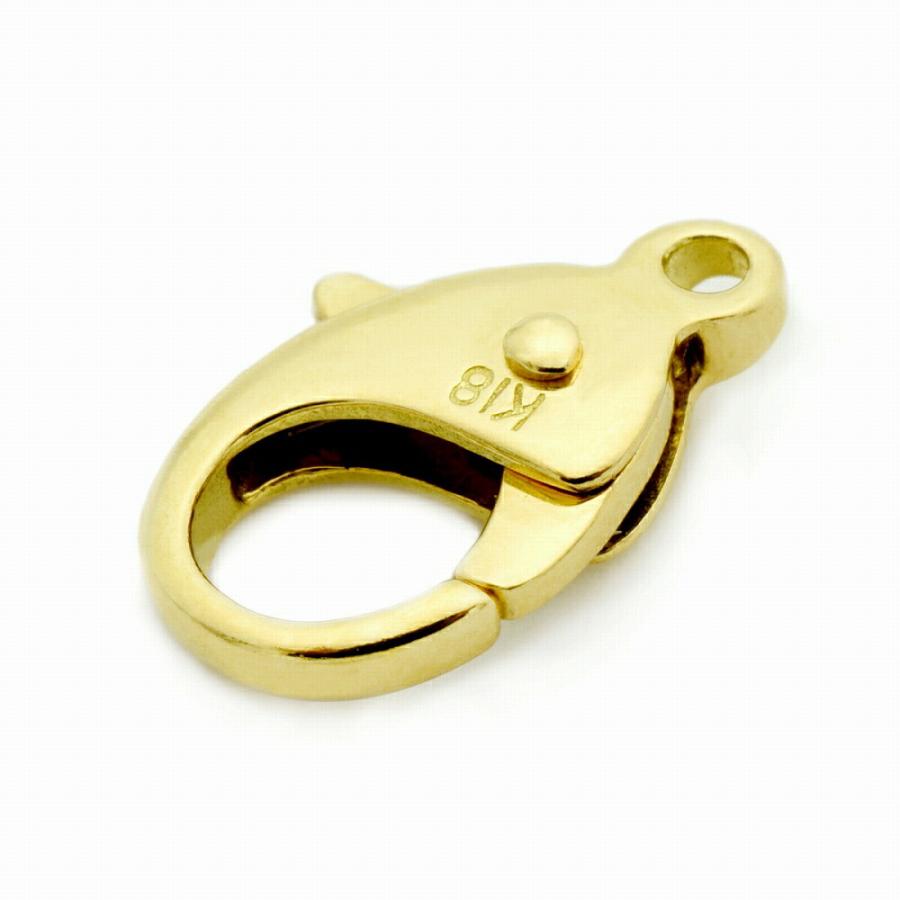 1個売り】 留め具 18金 イエローゴールド フック 縦10.0mm カニカン