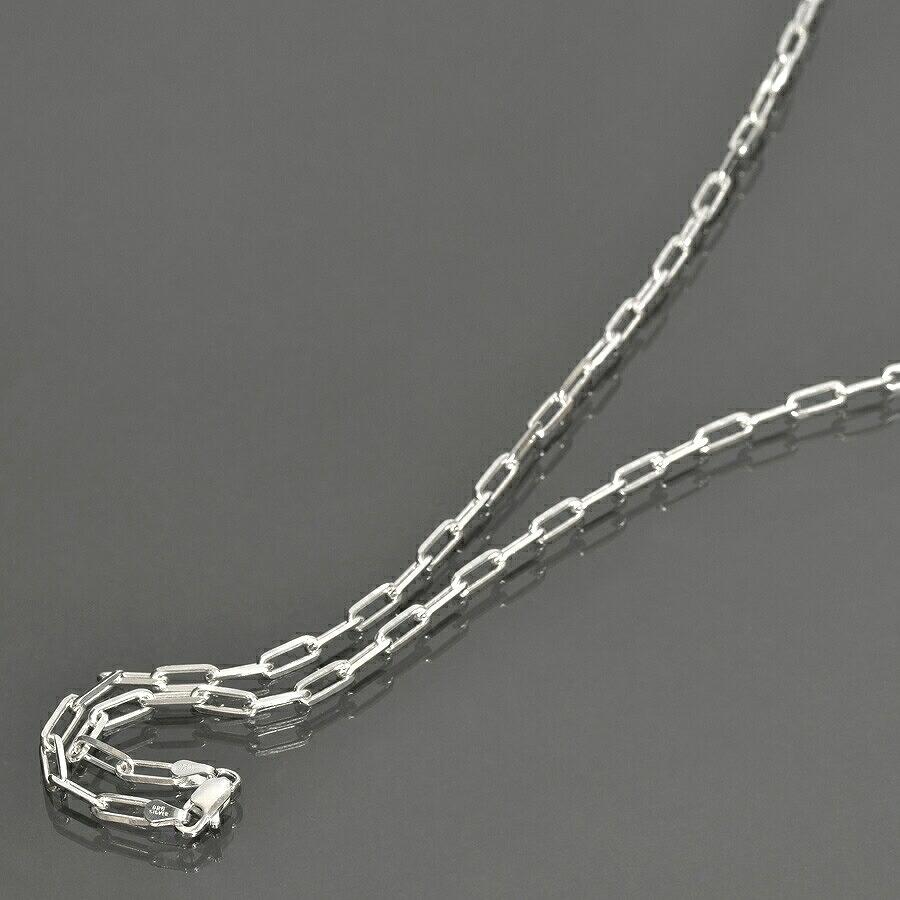 ネックレス チェーン シルバー925 4面カットロング小豆チェーン 幅4.5