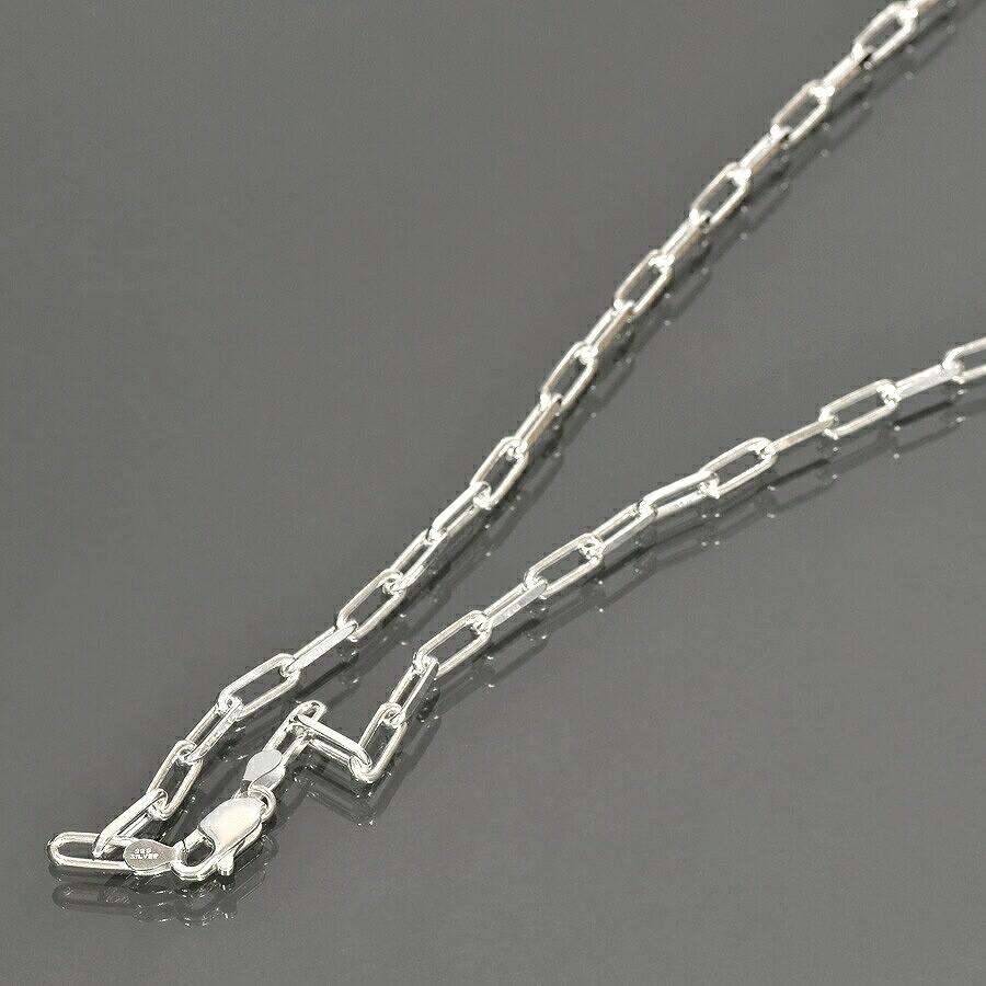 ネックレス チェーン シルバー925 2面カットロング小豆チェーン 幅4.5mm 長さ60cm｜鎖 銀 Silver アクセサリー レディース メンズ