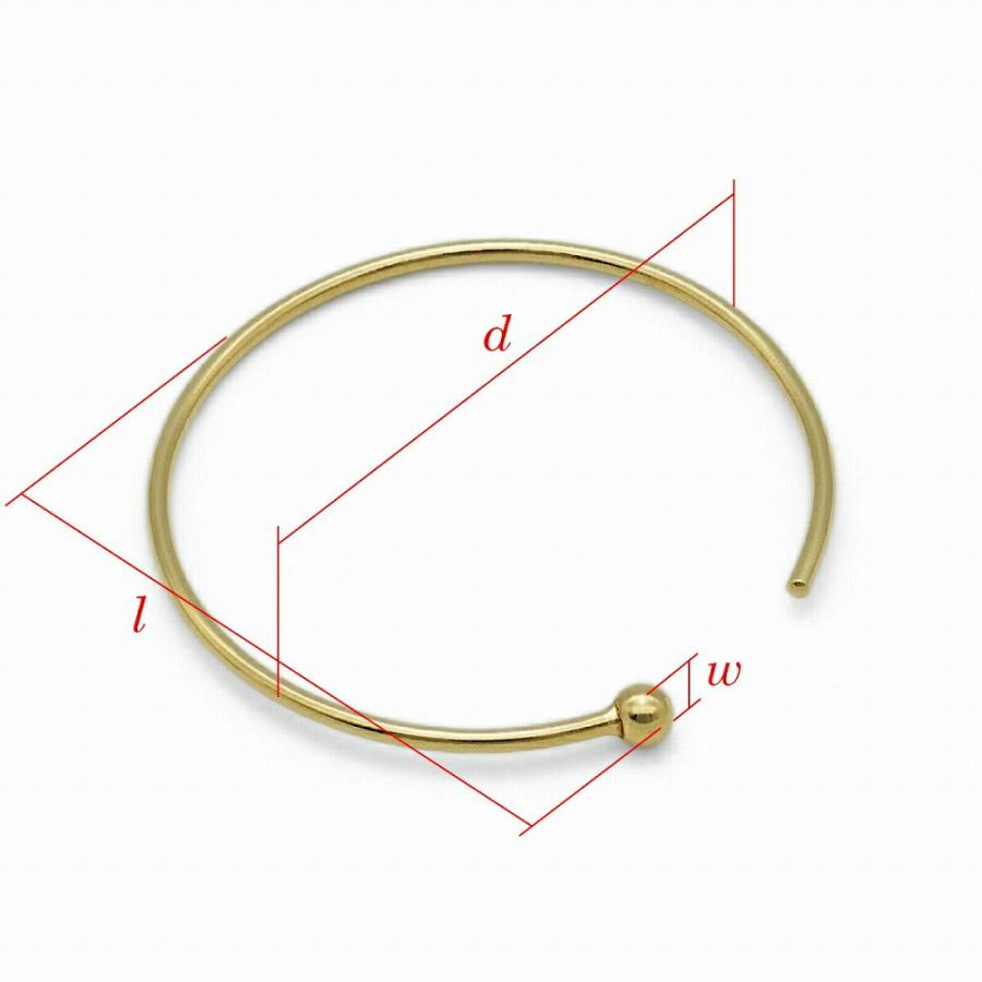 ピアスパーツ 18金 イエローゴールド フープピアスパーツ ラウンド型 線径0.70mm 直径20.0mm｜手芸用品 部品 【クリスメラキャッチ】 K18YG 貴金属
