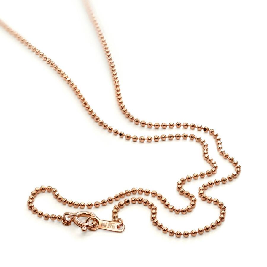 本物の ピンクゴールド 18金 チェーン ネックレス カットボールチェーン メンズ レディース ジュエリー 貴金属 18k K18pg 長さ38cm 鎖 幅1 2mm ネックレスチェーン 刻印オプション 筆記体 最大4文字 Www Oroagri Eu