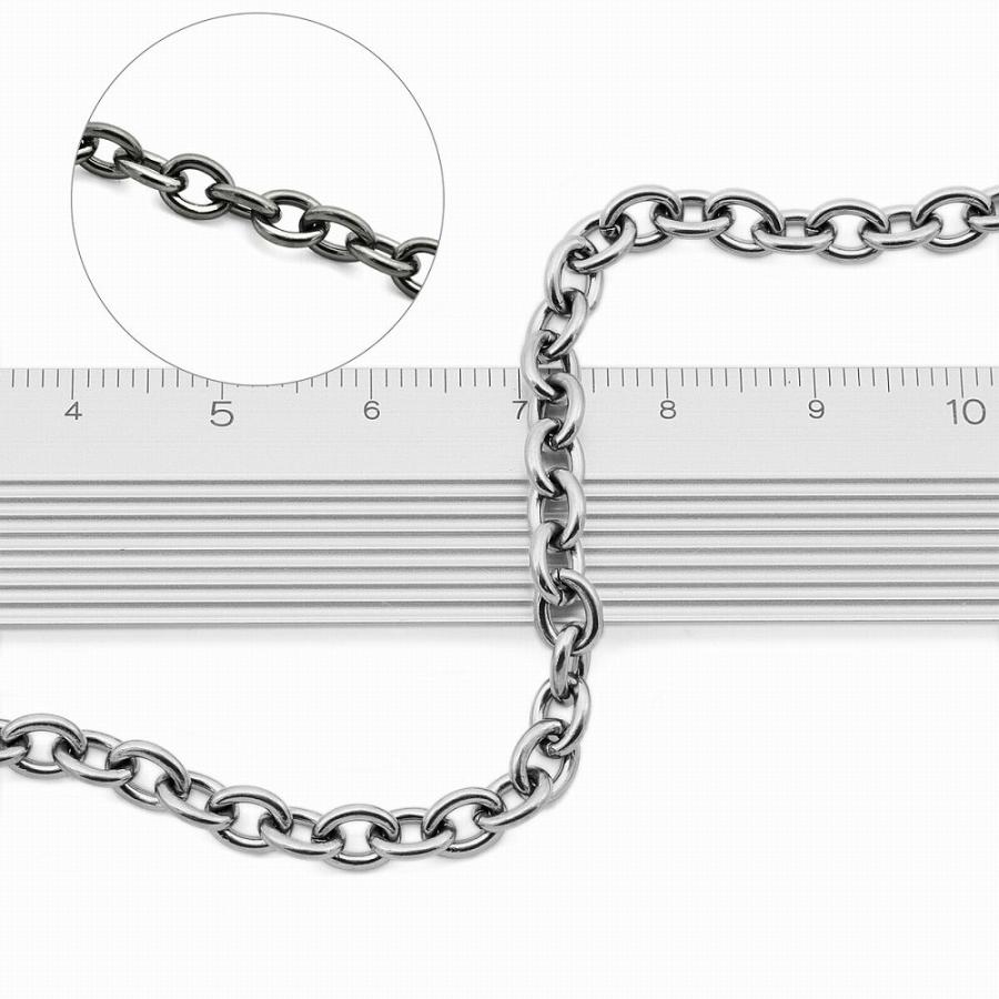 ネックレス チェーン 純チタン 小豆チェーン 幅4.7mm 長さ55cm｜鎖