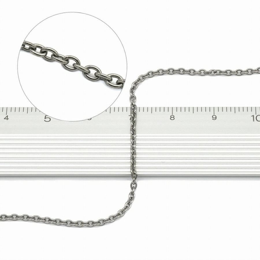 ネックレス チェーン 純チタン 小豆チェーン 幅1.65mm 長さ60cm｜鎖