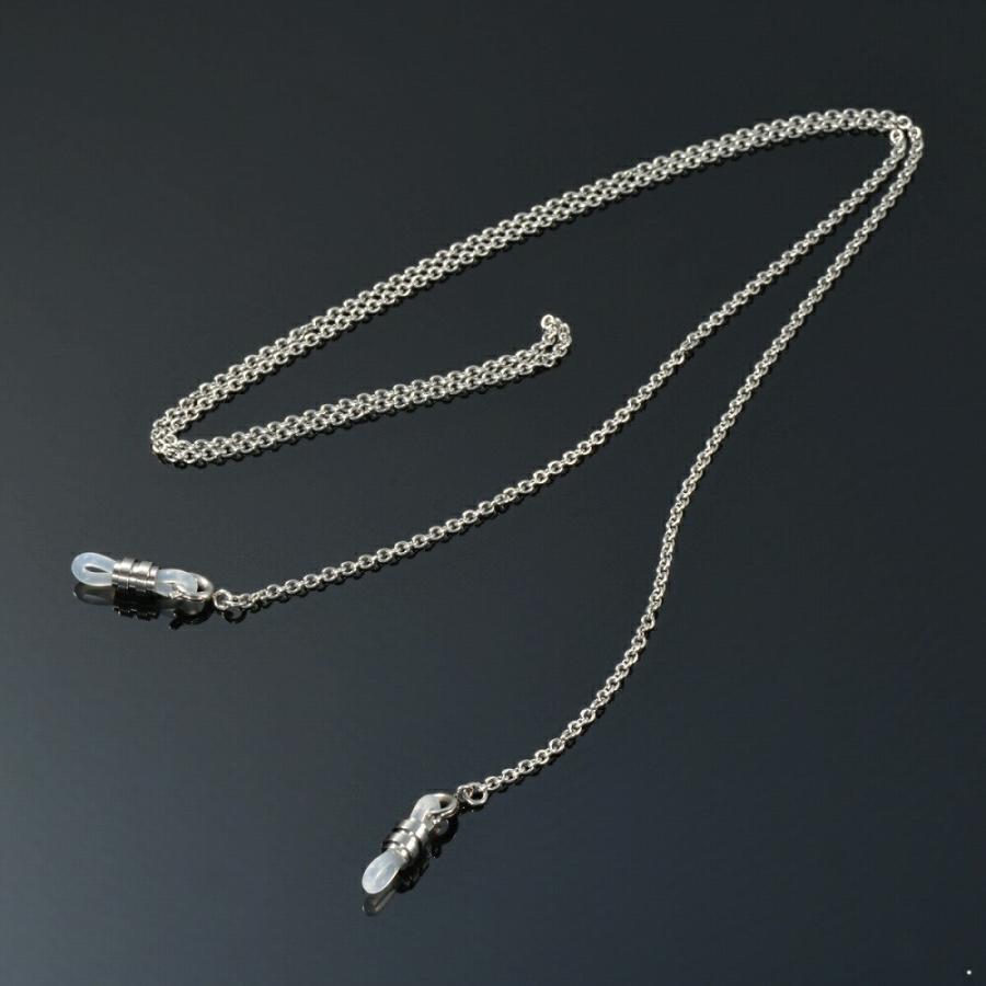 メガネチェーン 純チタン 小豆チェーン 土管型 幅1.9mm 長さ70cm｜眼鏡  