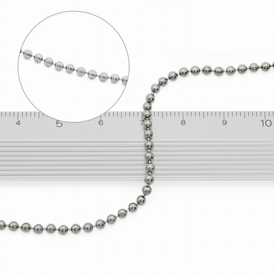ネックレス チェーン 純チタン ボールチェーン コネクタ 幅2.3mm 長さ 
