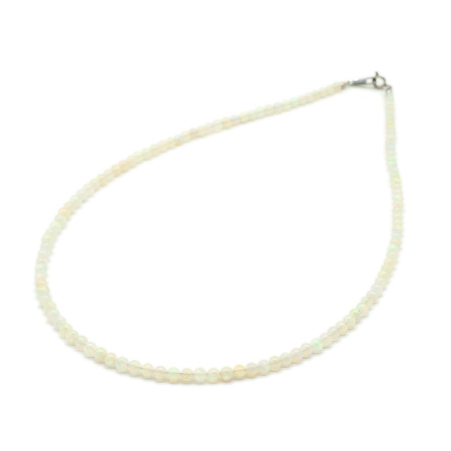 天然石 ネックレス オパールを使用した数珠ネックレス 3.5mm玉｜パワーストーン アクセサリー レディース メンズ｜rubby
