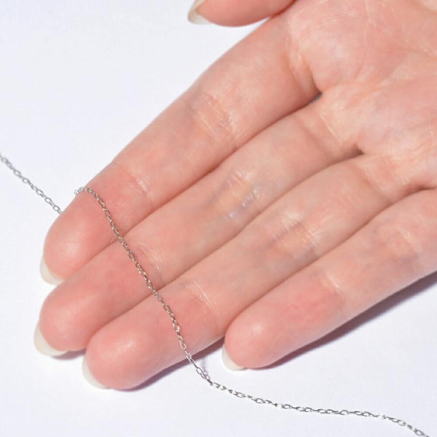 アンクレット チェーン PT850 プラチナ ふんわりロング小豆チェーン 幅1.0mm 長さ24cm｜鎖 850pt 貴金属 ジュエリー レディース メンズの画像
