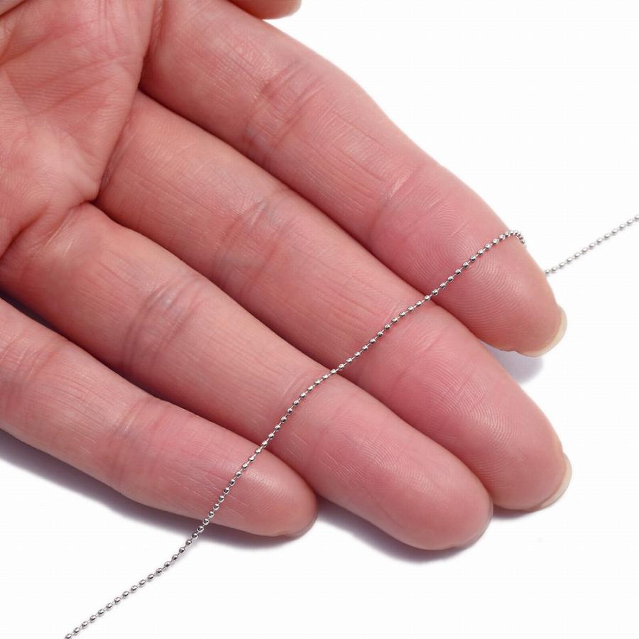 ブレスレット チェーン PT850 プラチナ ボールチェーン 幅0.8mm