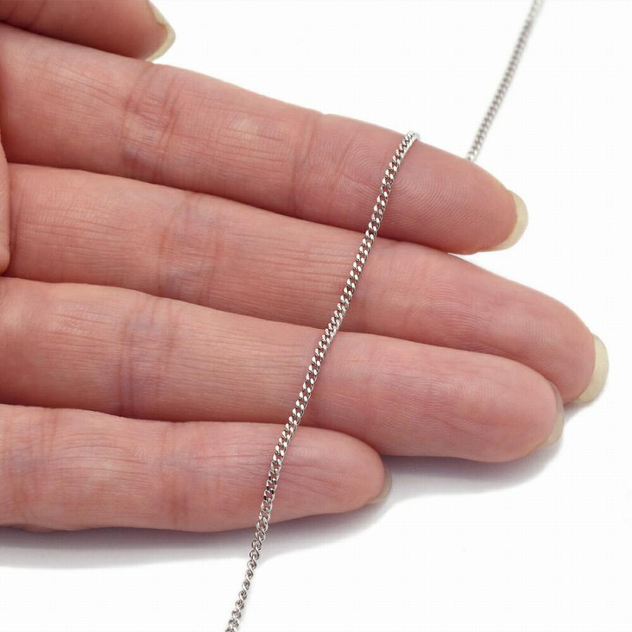ブレスレット チェーン PT850 プラチナ 2面カット喜平チェーン 幅1.3mm｜鎖 850pt 貴金属 ジュエリー レディース メンズの画像