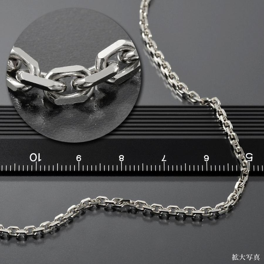ブレスレット チェーン PT850 プラチナ 4面カット小豆チェーン 幅2.6mm 