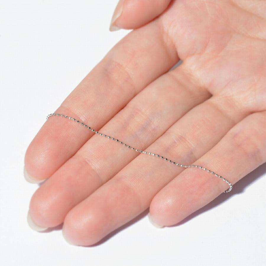 ネックレス チェーン PT850 プラチナ カットボールチェーン 幅0.8mm