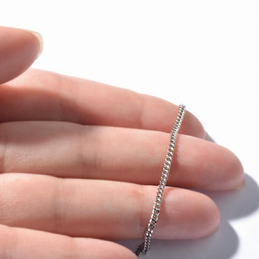 ネックレス チェーン PT850 プラチナ 2面カット喜平チェーン 幅1.7mm｜鎖 850pt 貴金属 ジュエリー レディース メンズの画像