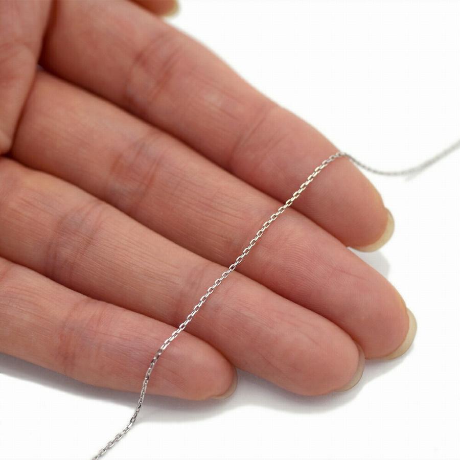 ネックレス チェーン PT850 プラチナ 4面カット小豆チェーン 幅0.9mm