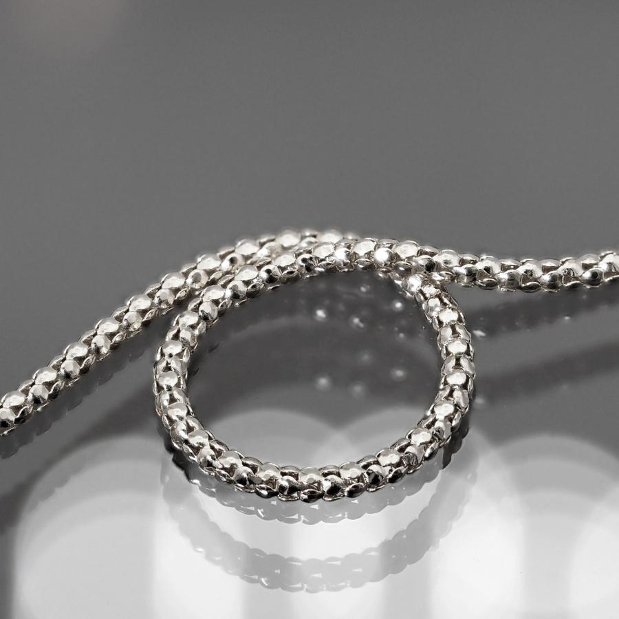 ネックレス チェーン PT850 プラチナ カットポンパチェーン 幅1.7mm｜鎖 850pt 貴金属 ジュエリー レディース メンズの画像