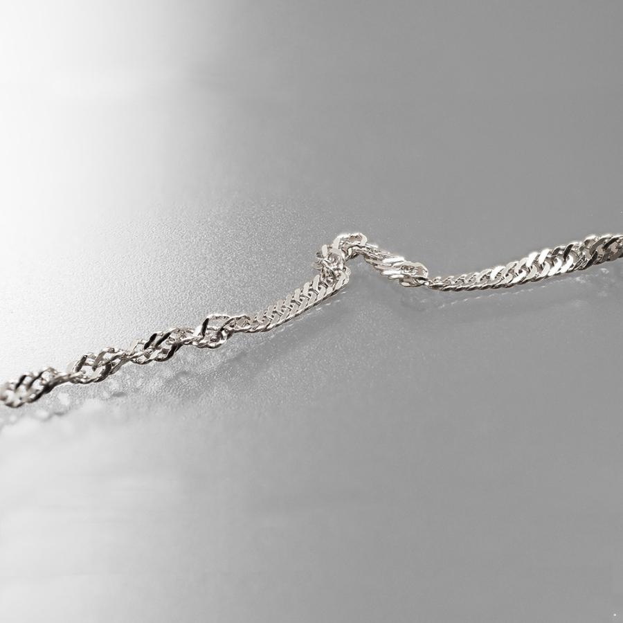 ネックレス チェーン PT850 プラチナ スクリューチェーン 幅1.7mm｜鎖