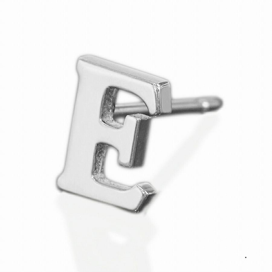 バラ売り/1個】 ピアス PT900 プラチナ E イニシャルのピアス  