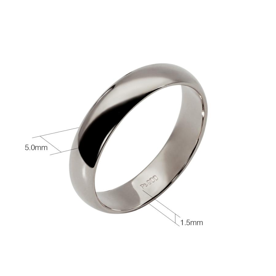 指輪 PT900 プラチナ 甲丸リング 幅5.0mm ピンキーリングもございます 地金リング｜900pt レディース メンズの画像
