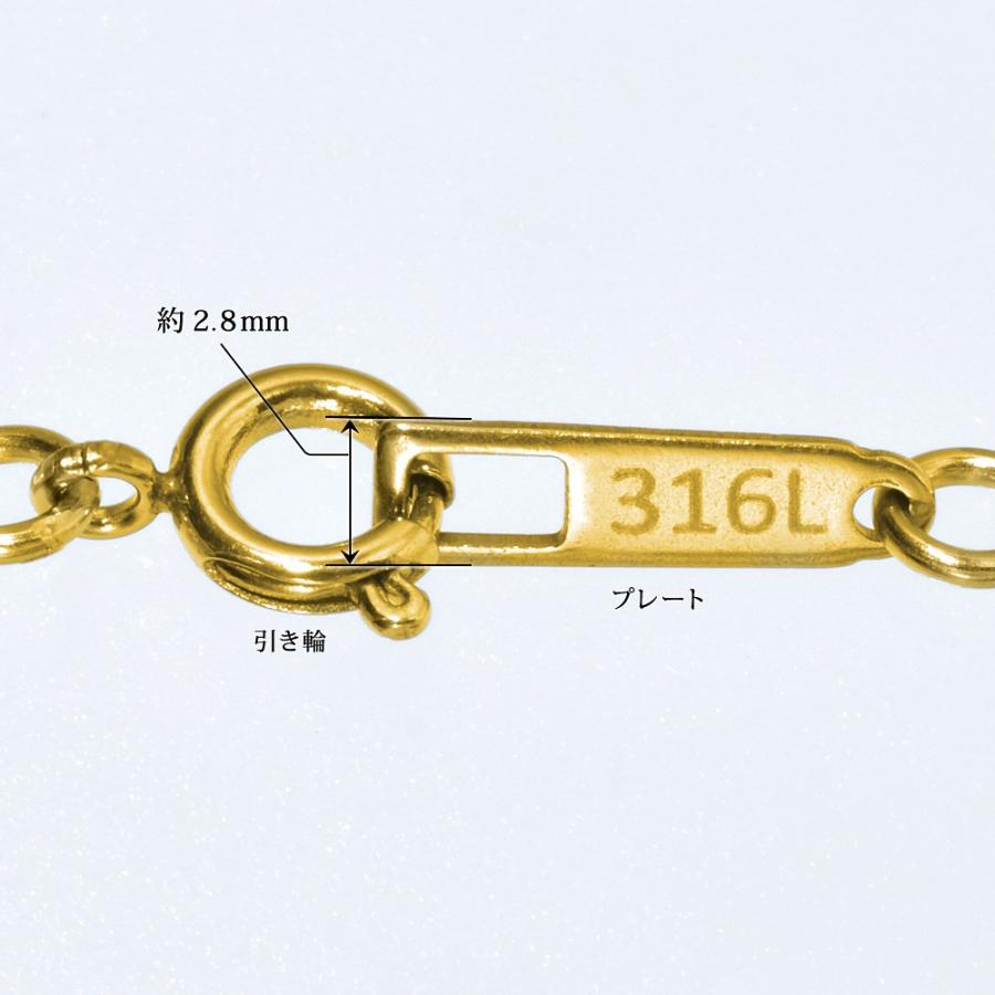 ブレスレット チェーン サージカルステンレス 316L 金色 ハート×フラット小豆チェーン 幅5.1mm 長さ16cm｜rubby｜05