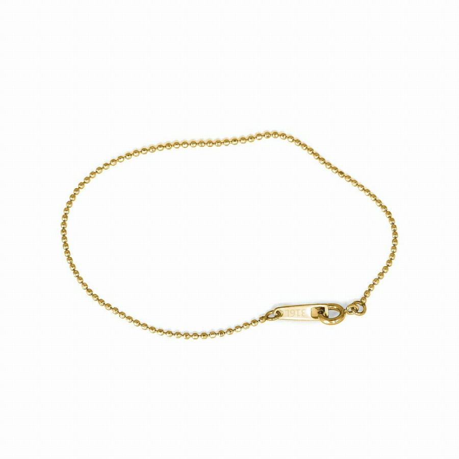 ブレスレット チェーン サージカルステンレス 316L 金色 カットボール