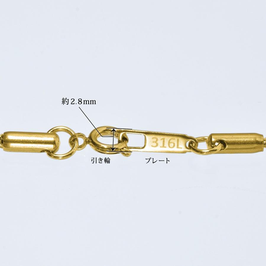 ブレスレット チェーン サージカルステンレス 316L 金色 ベネチアンチェーン 幅1.5mm 長さ22cm｜rubby｜05