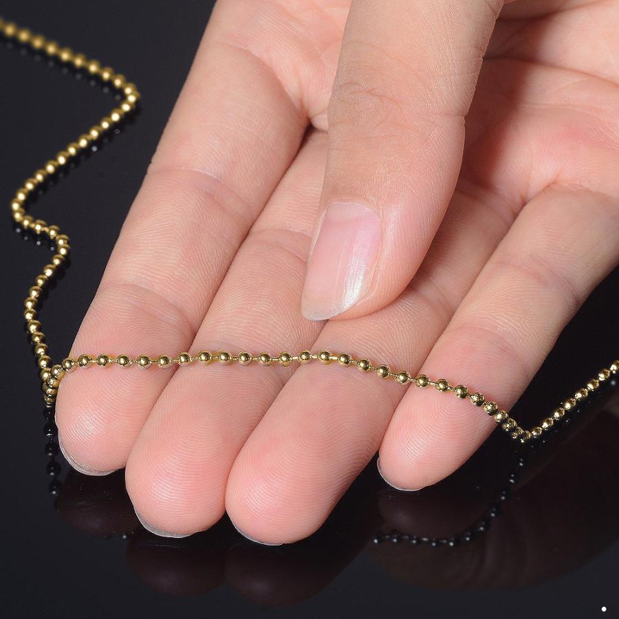 ネックレス チェーン サージカルステンレス 316L 金色 ボールチェーン