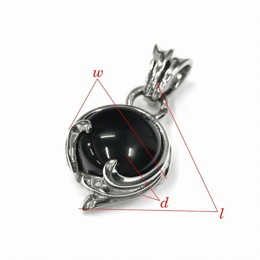 ペンダントトップ ステンレス ブラックストーンのペンダント チェーン