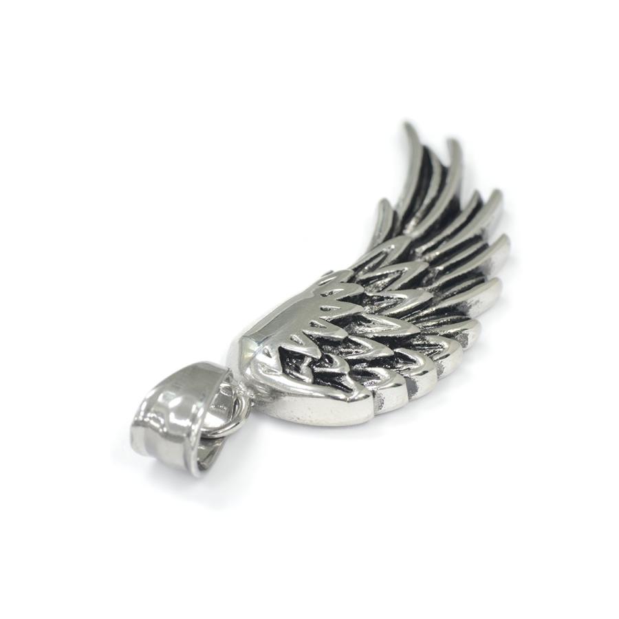 ペンダントトップ サージカルステンレス 天使の片翼モチーフの