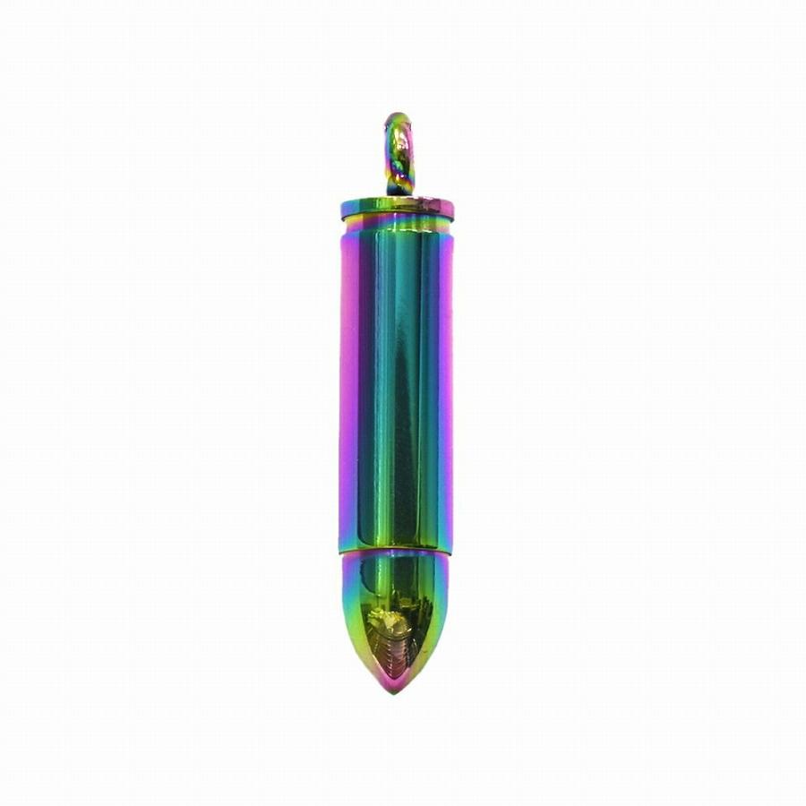 ペンダントトップ サージカルステンレス 弾丸型のネジ式ロケット