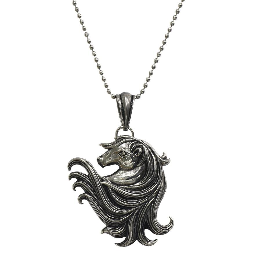 ペンダントトップ サージカルステンレス たてがみが優雅なウマモチーフ