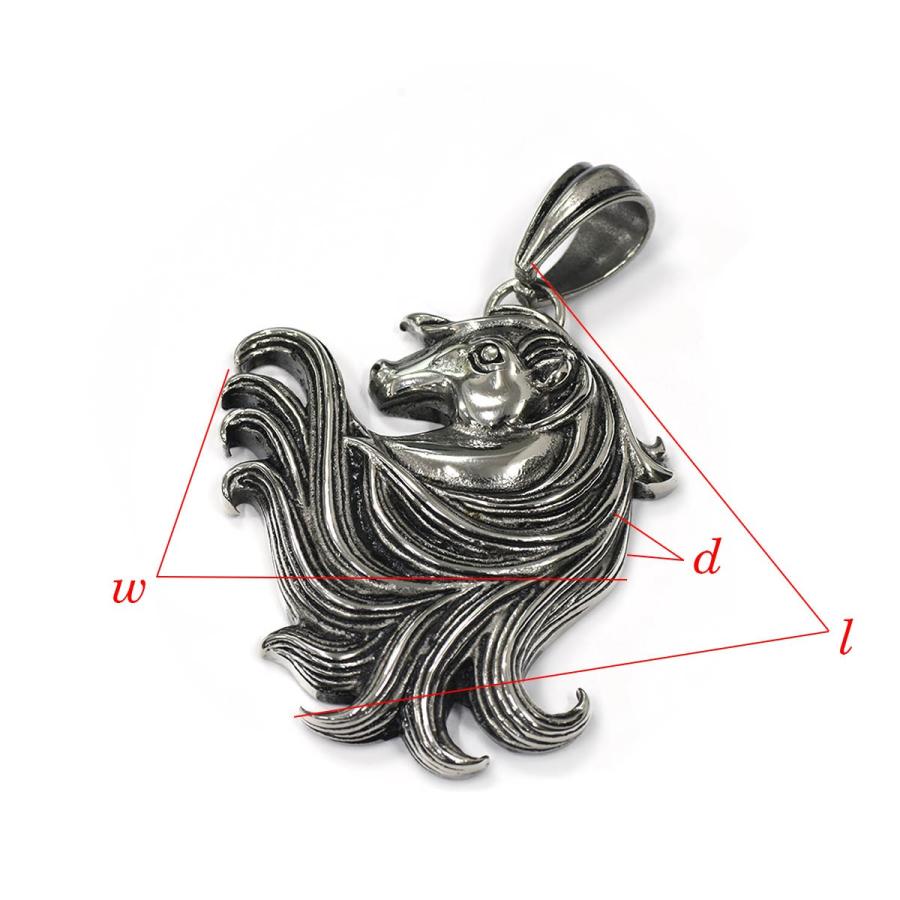 ペンダントトップ サージカルステンレス たてがみが優雅なウマモチーフ