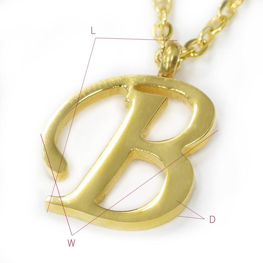 ペンダントトップ サージカルステンレス B イニシャルのペンダント 金色 ゴールド ネックレスチェーン付き アルファベット 文字  :stpt-0243gm-b-fs:ジュエリーネックレス RUBBY 通販 